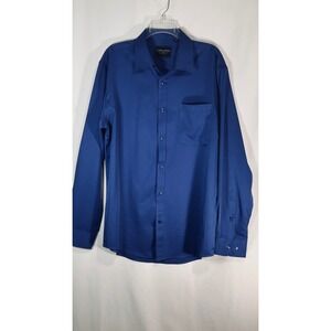 Alimens & Gentle Flex Mens Dress Shirt Royal Blue Wrinkle Resistant XL Tall